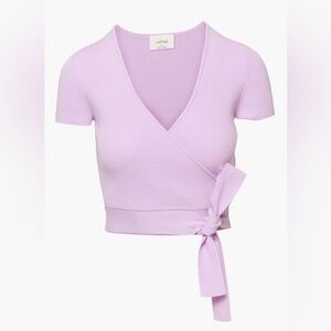 Wilfred Aritzia All Tied Up Lavender Sweater Wrap Top
